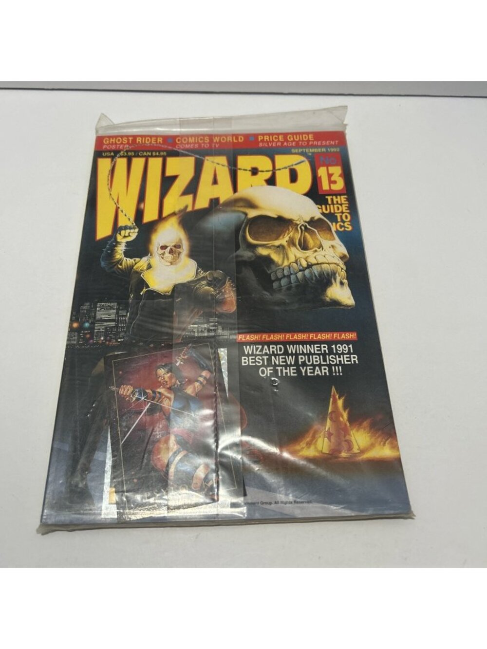 Wizard #13 1992 Wizard Guide To Comics Magazine Mark Nelson Sealed Bag W/cards